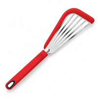Spatule en silicone anti-rayures pour la cuisine, la cuisson du poisson, la friture, spatule en acier inoxydable pour crêpes, œufs frits, steaks, outil de cuisine