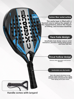 Raquette de paddle-tennis d'entraînement Influence P-01Pro pour enfants et adultes, en fibre de carbone T700, surface rugueuse sans bords, écologique, pour le divertissement