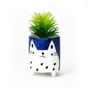 Maceta de cerámica pintada a mano para gatos/perros de porcelana <span class=keywords><strong>con</strong></span> cara de animal <span class=keywords><strong>con</strong></span> patas para uso diario en el jardín para restaurantes - Product Image 3