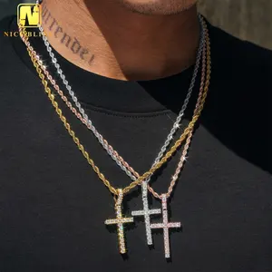 Classic Design Moissanite Cross Pendant Charms Pass Diamond Tester Wholesale Hip Hop Iced Out Rapper Jewelry Gifts For Men Women