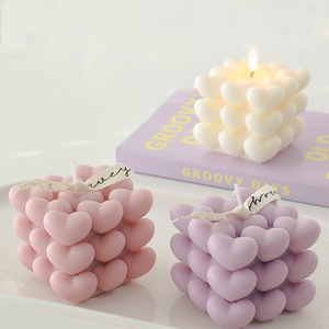 Vela Aromática en Forma <span class=keywords><strong>de</strong></span> Corazón, Geométrica, Hecha a Mano, con Aroma a <span class=keywords><strong>Rubik</strong></span>, para Decoración del Hogar, Acción <span class=keywords><strong>de</strong></span> Gracias, Pascua - Product Image 3