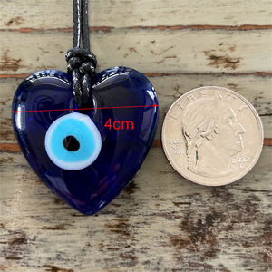 Colgante de cristal hecho a mano con ojo turco azul vertical, adorno tradicional para colgar <span class=keywords><strong>en</strong></span> la pared, protector para coche/hogar/jardín/llavero, regalo de la suerte - Product Image 6