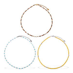 Beaded <b>Necklace</b> For Women Multilayer Bohemian Style With Yellow White Blue <b>Beads</b> Party Jewelry Fashion Accessory - Product Image 5