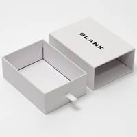 Boîte de rangement coulissante biodégradable pour montres et bijoux, avec doublure en éponge gaufrée, recyclable, personnalisable, avec languette de tirage