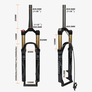 מזלג מתלה אוויר TOSEEK MTB מסגסוגת אלומיניום לאופני BMX והרים 27.5/29er תואם לבלמי דיסק עמיד OEMODM - Product Image 5