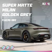 KUCAI Super Matte Milan Golden Grey Vinyl Wrap PET PVC Film Bodi Mobil Grosir Vinyl Wrap Vinyl Mobil Berkualitas Tinggi