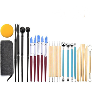 Kit de 25 outils unisexe en argile <span class=keywords><strong>à</strong></span> séchage <span class=keywords><strong>à</strong></span> <span class=keywords><strong>l</strong></span>'<span class=keywords><strong>air</strong></span> polymère et silicone pour sculpter la poterie Nail Art Outils de modelage en plastique - Product Image 3