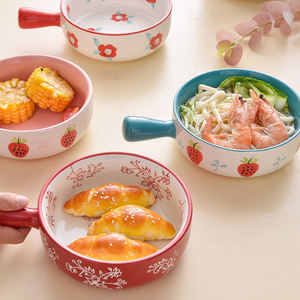 Vaisselle <span class=keywords><strong>en</strong></span> céramique créative japonaise, petite et fraîche, épaississement, poignée anti-chaleur, bol pour le petit-déjeuner, céréales, lait, bouillie, soupe - Product Image 2