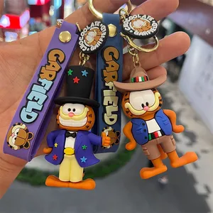 Dibujos animados lindo <span class=keywords><strong>Garfield</strong></span> goma pareja llavero - Product Image 2