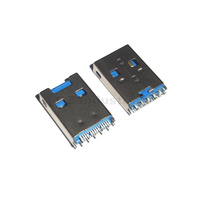 QZ BOM Nouveau connecteur USB 3.0/2.0 d'origine, type A mâle avec fente pour carte TF U3AM-01BK00LGF-01