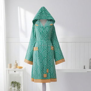 Peignoir unisexe 100% coton Best Seller Séchage rapide Vêtement de nuit d'été Tissu tissé respirant Léger Fabriqué en Turquie pour toute l'année - Product Image 2