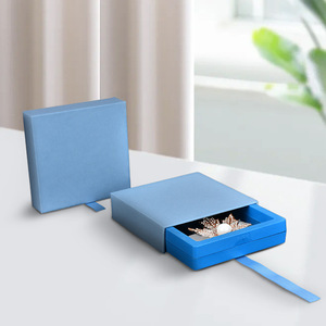 Custom Logo PE Film Suspension Packaging for Jewelry <b>Sliding</b> Jewelry Boxes for Paper Bracelet Earring Drawer Jewellery Storage - Product Image 2