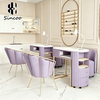 Table de manucure professionnelle avec collecteur de poussière pour salon de beauté et spa