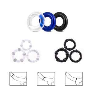 Anillos para pene de TPE que prolongan el tiempo sexual para hombres, juguete sexual para adultos, juego de anillos vibradores para el pene. - Product Image 1