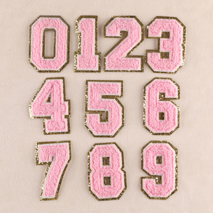 闪光雪尼尔数字补丁热压补丁服装辅料包配件DIY配件 - Product Image 2