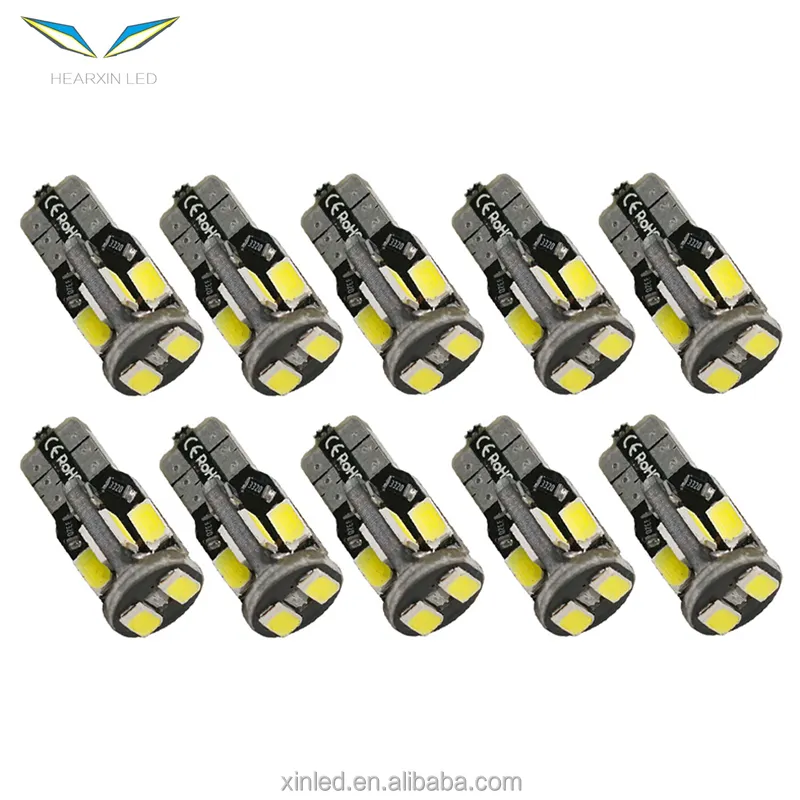 Bombillas Led para coche, marcador T10, 5630, 10SMD, W5W, 194, Canbus, sin Error, cuña, lámpara de puerta, 12V, matrícula