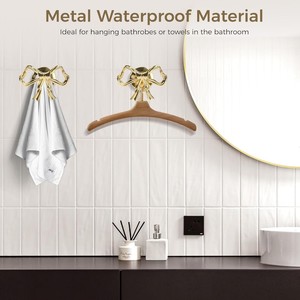 Curtain Hooks Bow Shape Gold Metal Wall Mount Easy Installation Modern Design <b>Hardware</b> Accessory - Product Image 4