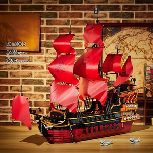 MOC-Jouet de Construction <span class=keywords><strong>à</strong></span> Collectionner pour Enfant et <span class=keywords><strong>Adulte</strong></span>, Modèle de <span class=keywords><strong>Bateau</strong></span> Brique de Bricolage Rouge, Jouet de Construction, Cadeau, 3694 Pièces - Product Image 3