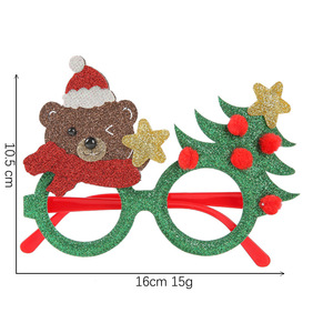 Schattige Hertenbeer Kerst Cartoon Bril Decoraties Sneeuwpop Stijlen Santa Thema Festival Feest Gunsten Foto Rekwisieten Doek Plastic - Product Image 6
