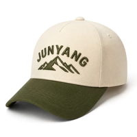 Op maat gemaakte gepersonaliseerde katoenen twill 5-delige baseballcap met verstelbare gebogen klep, geborduurd, vintage, dagelijks gebruik, unisex, OEM