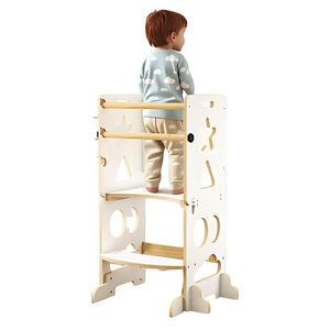 Taburete de madera convertible 4 en 1 Montessori Learning Tower para niños con pizarra para niños pequeños - Product Image 1