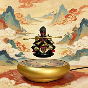 Lampe de nuit LED HCNT Sun Wukong Monkey King à flottation magnétique, en résine ronde multicolore, avec contrôle tactile, rechargeable par USB, décoration d'intérieur - Product Image 4