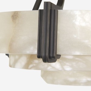 Alabaster Lang Rectangle Pendant <b>Light</b> <b>Led</b> E27 Gold Body For Villa Living Room - Product Image 3