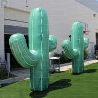 Modèle publicitaire gonflable géant en forme de cactus saguaro avec logo personnalisé, éclairé par LED, pour événements/foyers/affichages de rue occidentaux