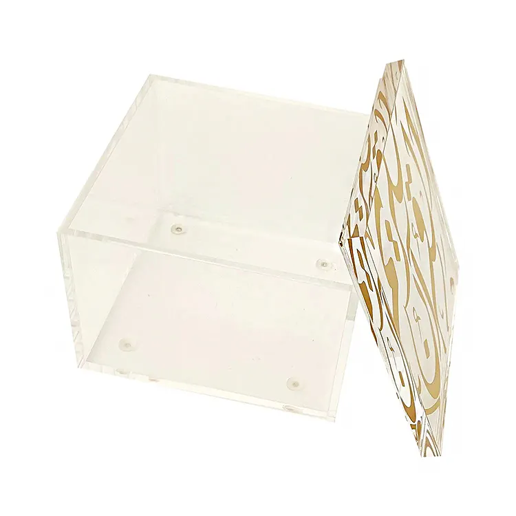 مربع اليهودية الشكل صندوق الشوكولاته مع اغطية قابلة للازالة اكريليك مربع لتخزين الحلوى والطعام