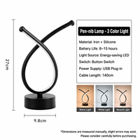 Lámpara de Mesa LED Moderna y Creativa en Forma de Corazón, Ajustable y Regulable, con Barra USB para Luz Nocturna de E-sports y Decoración de Escritorio