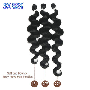 Julianna vente en gros 3X résistant à la chaleur Yaki droit bouclés corps vague profonde paquet armure faisceaux de cheveux Extensions de cheveux synthétiques - Product Image 3