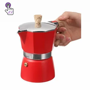 Custom Barista 6 Espresso Cup Personalized Aluminum Stovetop Italian Brewer Percolator Set Coffee Maker Moka Pot For Camping