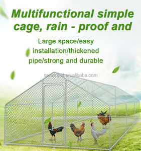 Egzersiz tavuk kümesi kanatlı kafes Spire şekilli Coop toptan büyük Metal Walk-in Metal tavuk su geçirmez kapak baskı ile çalıştırmak - Product Image 5