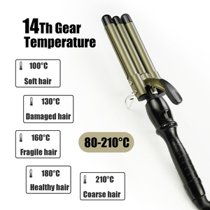 Qxxz chuyên nghiệp tóc crimper 3 Thùng tóc Waver dễ dàng hoạt động điện cán uốn sắt với <span class=keywords><strong>LCD</strong></span> mới tóc Curler - Product Image 4