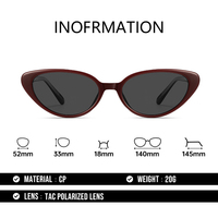 Lunettes de soleil polarisées pour adultes SR UV400, monture légère en TR90 à bordure complète, branches ajourées, verres TAC avec insert CP, couleur Aubergine, style Upswept