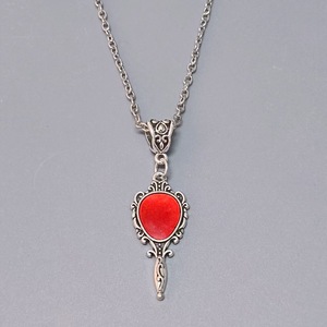 Collana con Ciondolo a Catena a Maglie Sportiva Nera di Halloween, alla <span class=keywords><strong>Moda</strong></span> ed Esagerata, con Specchio Magico, Cuore, Farfalla, Teschio e Croce - Product Image 3