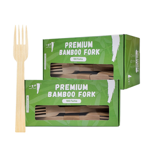 Échantillon gratuit de fourchettes jetables en bambou biodégradable et compostable pour la restauration - Product Image 2