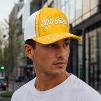 Casquette Trucker avec Logo Personnalisé Broderie 3D, Casquette en Maille Rose Paisley, Casquette Snapback, Casquette de Baseball à Visière Plate, Gorras Para Hombre, Vente en Gros