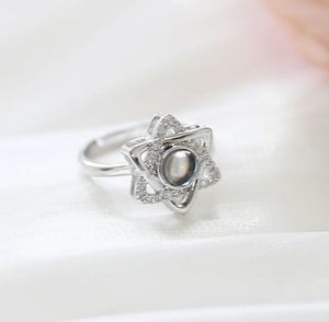 Stella di David anello di proiezione con foto personalizzata nascosta regolabile gioielli gioielli personalizzati regalo per lei - Product Image 4