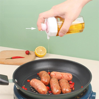 Bouteille de stockage d'huile anti-fuite monobloc de 200 ml avec couvercle à brosse en silicone intégré, applicateur d'huile résistant à la chaleur pour grillades et pâtisserie