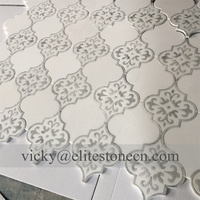 Mosaïque de marbre à jet d'eau à motif de lanterne blanche à prix compétitif pour la décoration murale