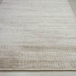 Alfombra Moderna de Lana de Nueva Zelanda Anudada a Mano – Diseño Geométrico Abstracto - Product Image 1
