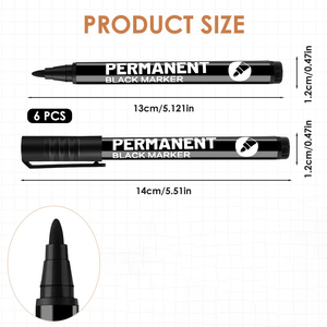 Permanent Marker <b>Pen</b>, Water-based Ink Safe Odourless Black Marker <b>Pen</b>, 12 Count Fine Tip Basic Marker Set - Product Image 2