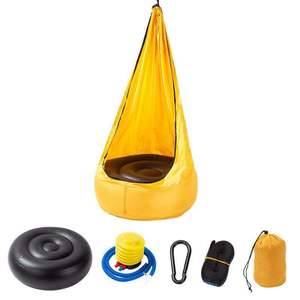 Children's Hanging Chair Portable Parachute Fabric <b>Swing</b> Bed With Inflatable Cushion Indoor Outdoor Use - Product Image 3