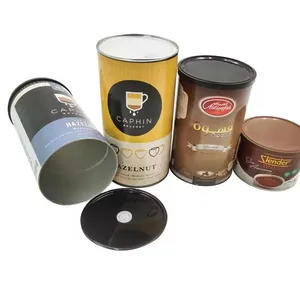茶咖啡粉202 502纸罐咖啡豆211 401纸板管粉末300 307纸罐，带箔剥离末端