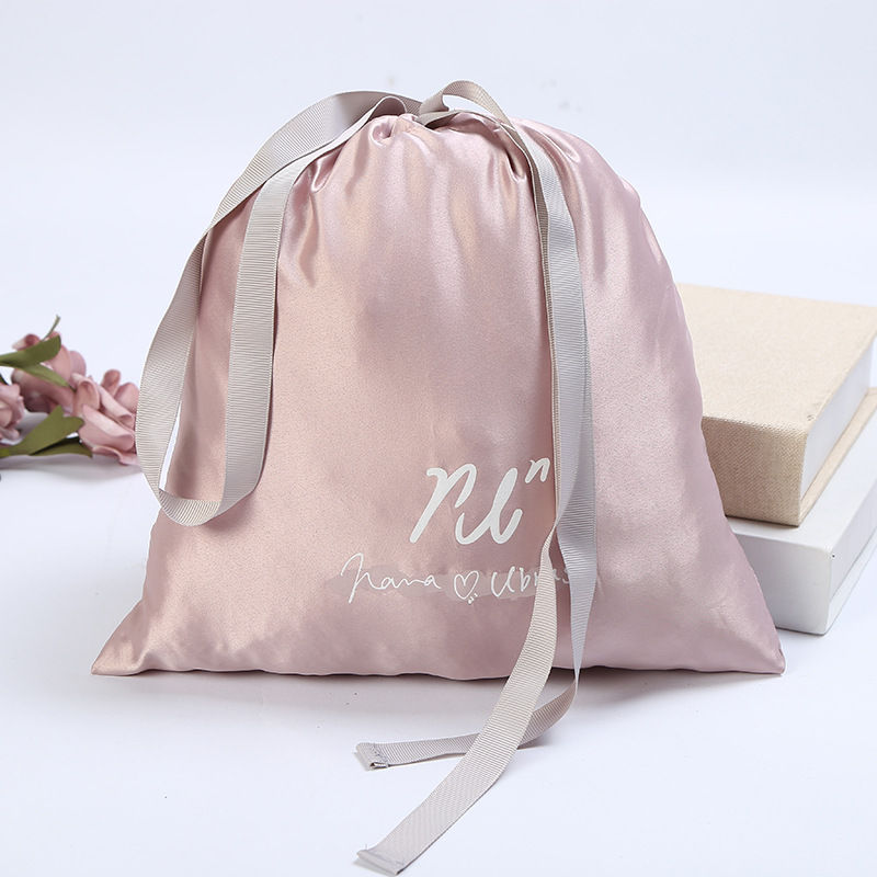 Пыленепроницаемый большой парик с логотипом на заказ, пучки волос, сумки, атласный мешок с логотипом