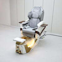 Équipement moderne pour salon de manucure, chaise de spa pour soins des pieds marbrée, chaise de pédicure électrique réglable de luxe avec vapeur pour les pieds