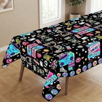 Lot de 3 nappes rectangulaires en plastique pour fête hip-hop des années 90, décorations sur le thème des années 1990