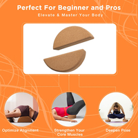 Bloque de Yoga Semicircular Ecológico Reciclado LADYGLOW, Bloque de Corcho Redondo de Medio Círculo con Logotipo Personalizado, Bloque de Equilibrio de Corcho para Yoga