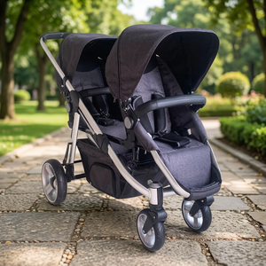Poussette double compacte pliable multifonction en aluminium, classique, directement de l'usine, vente en gros, populaire, pour bébés jumeaux. - Product Image 1